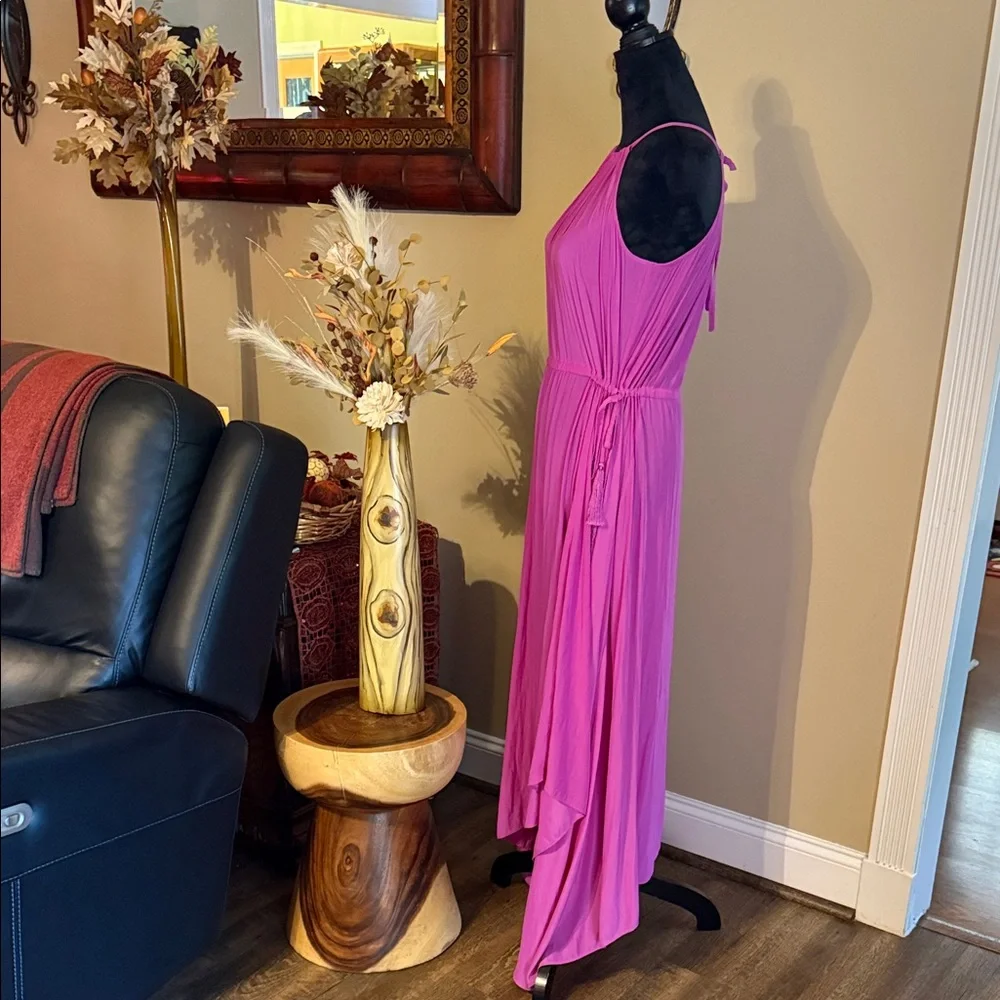 Calypso St. Barth Vibrant Pink High Low Halter Dress Size Small - Picture 2 of 8